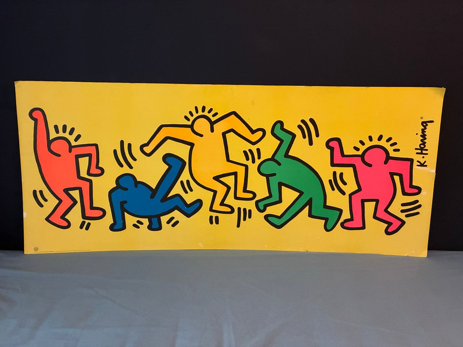 Keith Haring 'Dancing figures' print op karton, Ophalen, Papier/karton, Print, Figuren