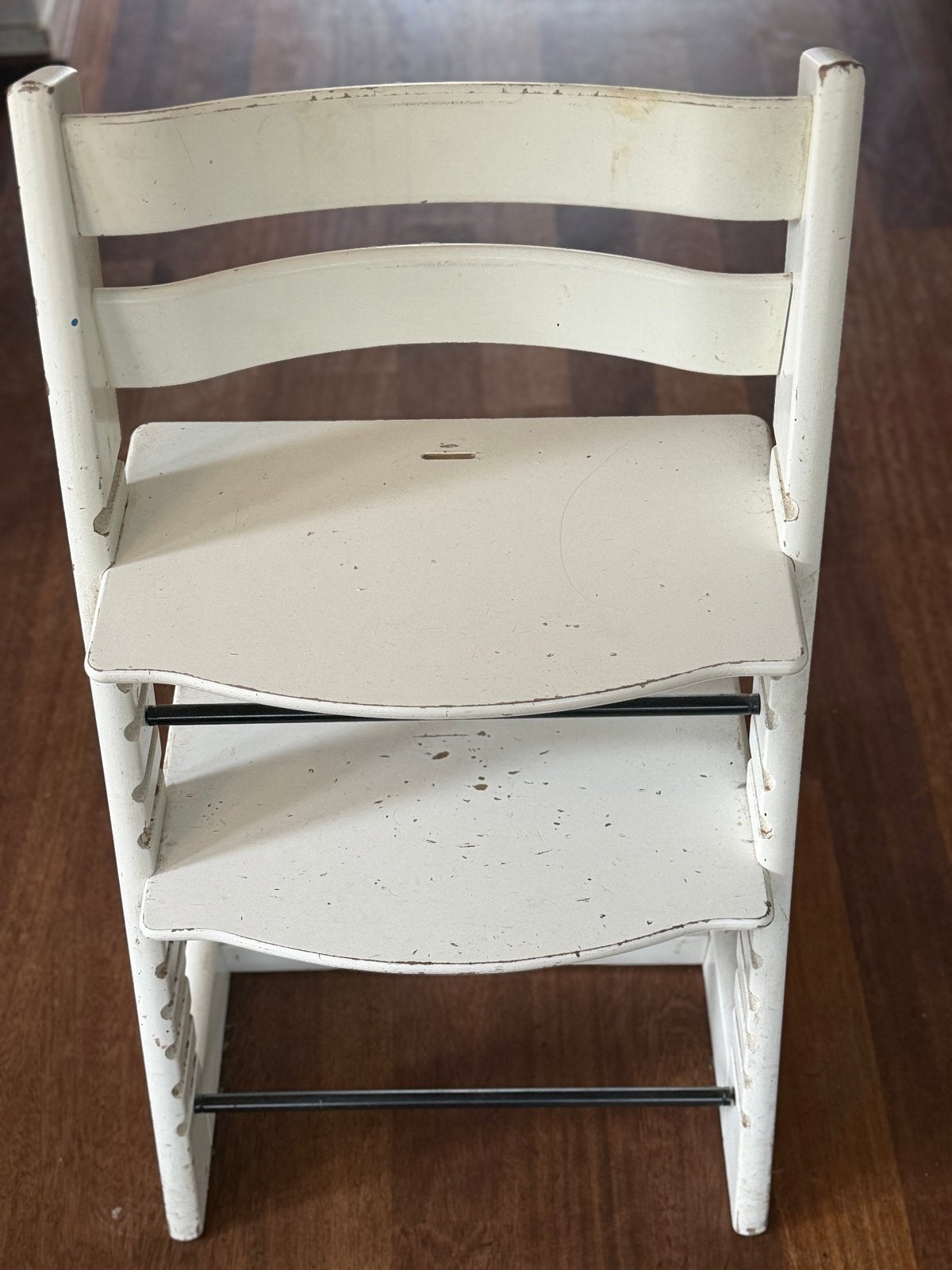 Stokke Tripp Trapp stoel - wit, Kinderen en Baby's, Kinderstoelen, Ophalen, Gebruikt, Meegroeistoel, Aanschuifbaar