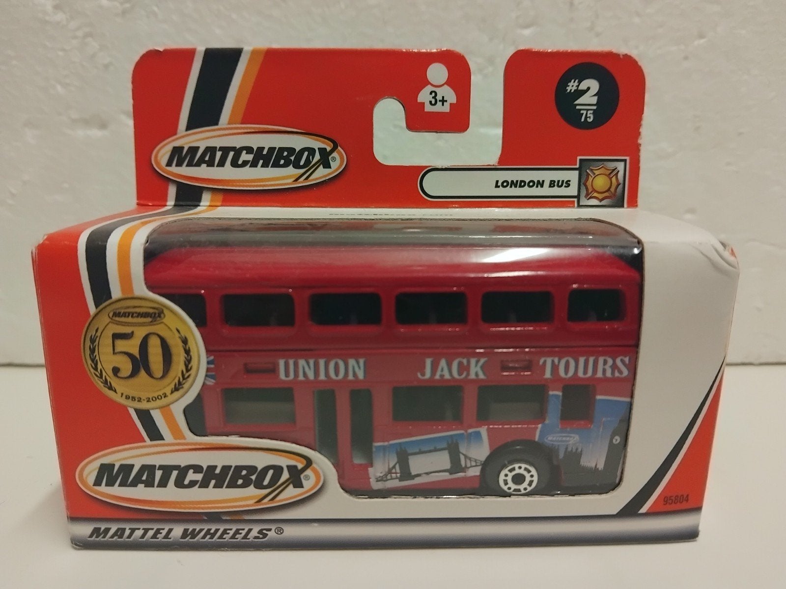 Matchbox 50th anniversary UNION JACK TOURS London bus  3INCH, Ophalen of Verzenden, Zo goed als nieuw, Bus of Vrachtwagen