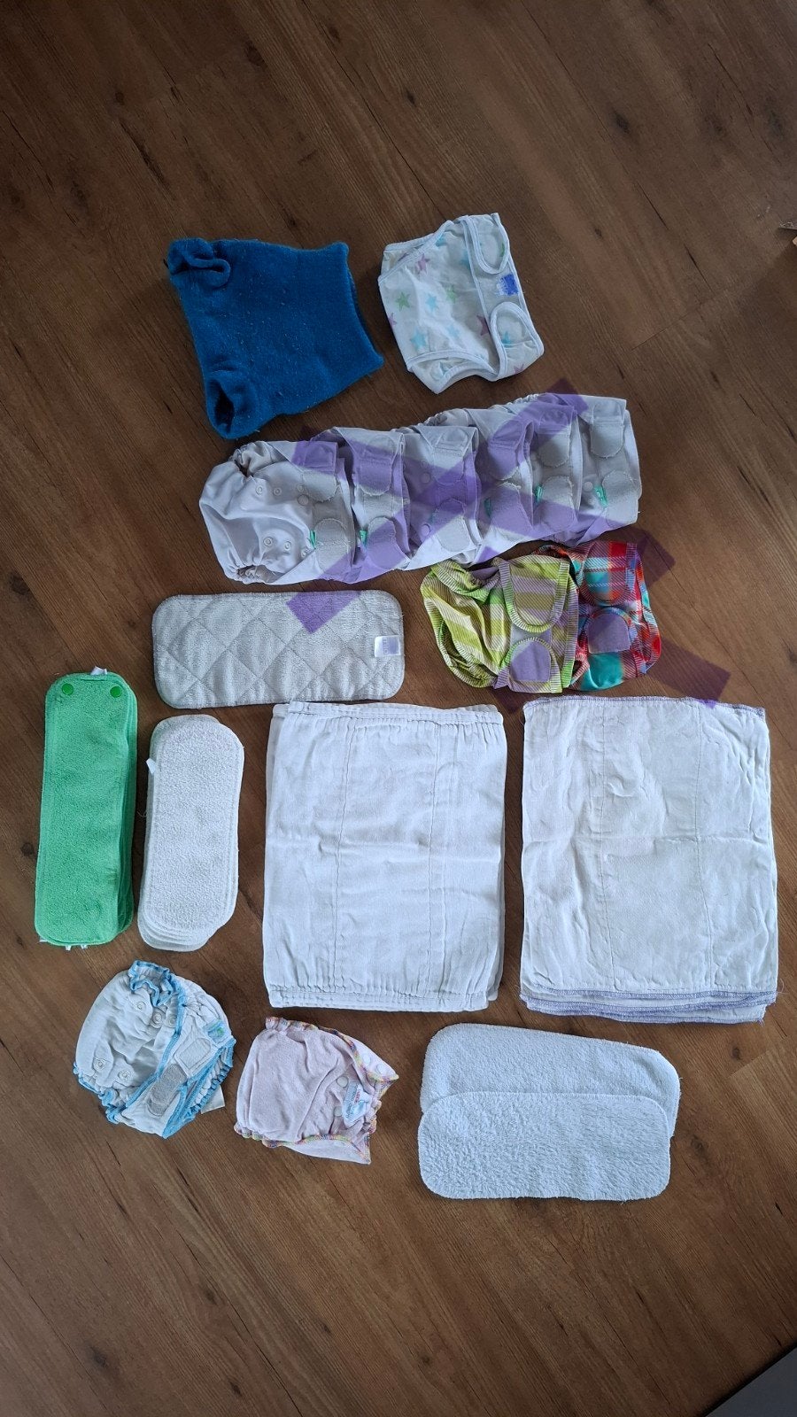 Compleet pakket wasbare luiers newborn, Ophalen of Verzenden, Gebruikt, Jongetje of Meisje