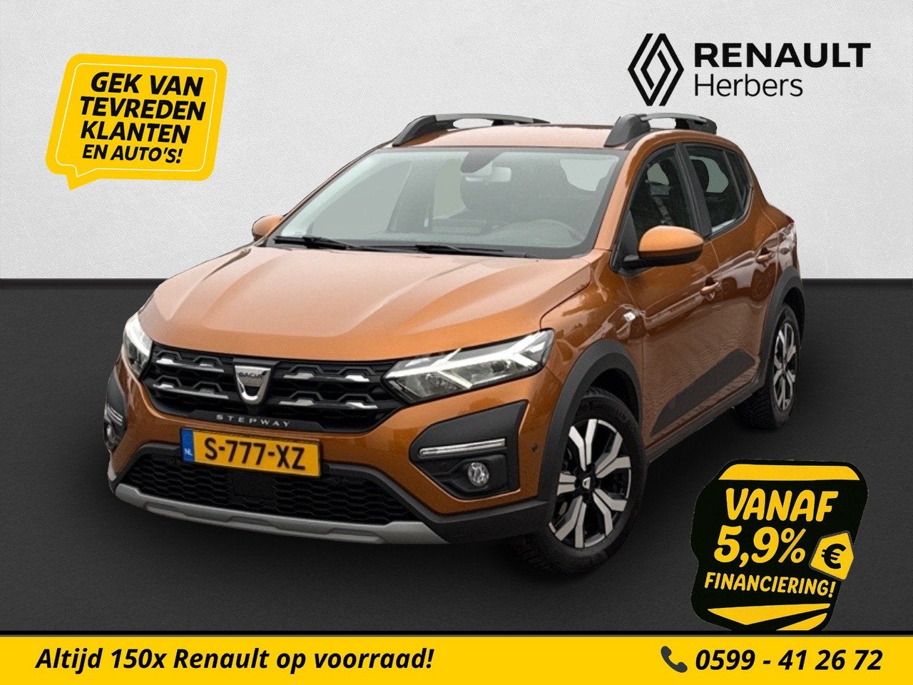 Dacia Sandero Stepway 1.0 TCe 90 Comfort TREKHAAK / CAMERA /, Auto's, Dacia, Voorwielaandrijving, Stof, Gebruikt, Euro 6