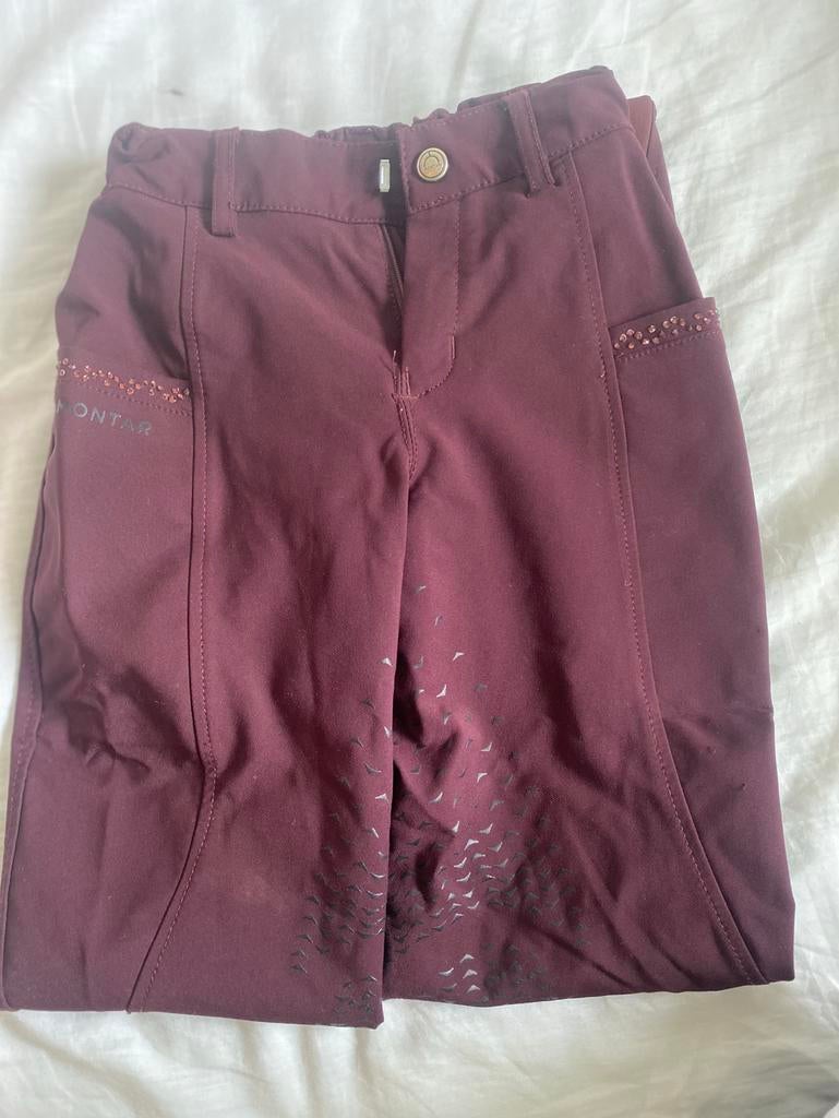 Paardrijbroek Montar donker paars, Nieuw, Kinderen, Dressuur, Onderkleding
