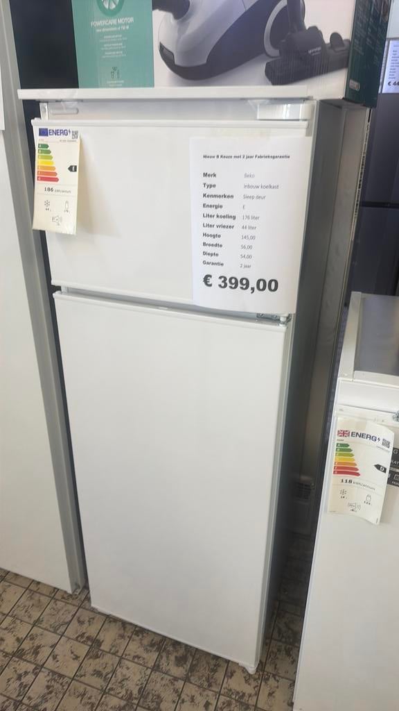 Beko inbouw koelvriescombinatie sleep deur nieuw 145 hoog