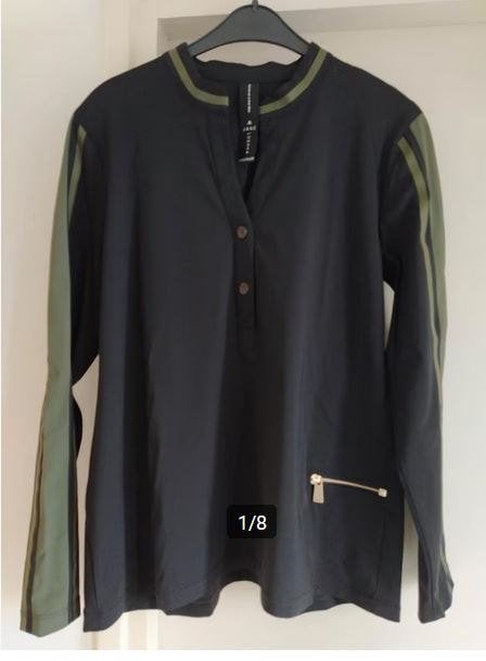 NIEUW! Jane Lushka travelstofblouse VAN 100 VOOR 12,50 EURO!, Maat 38/40 (M), Verzenden, Zwart, Nieuw
