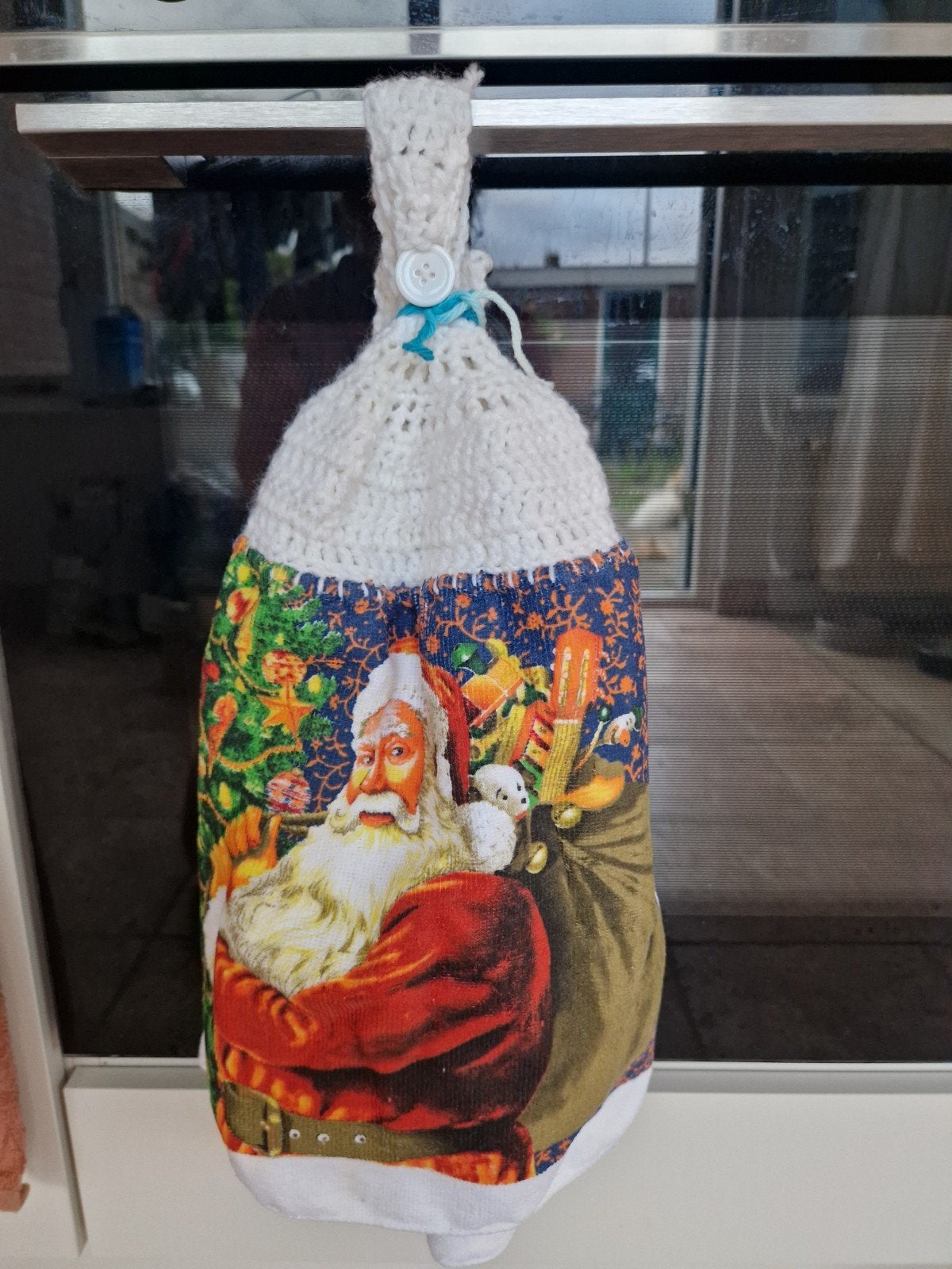 2 x Leuke Kerstman vaat-/handdoek (30x40cm), Gebruikt, Met decoratie, Meerkleurig, Theedoek of Handdoek