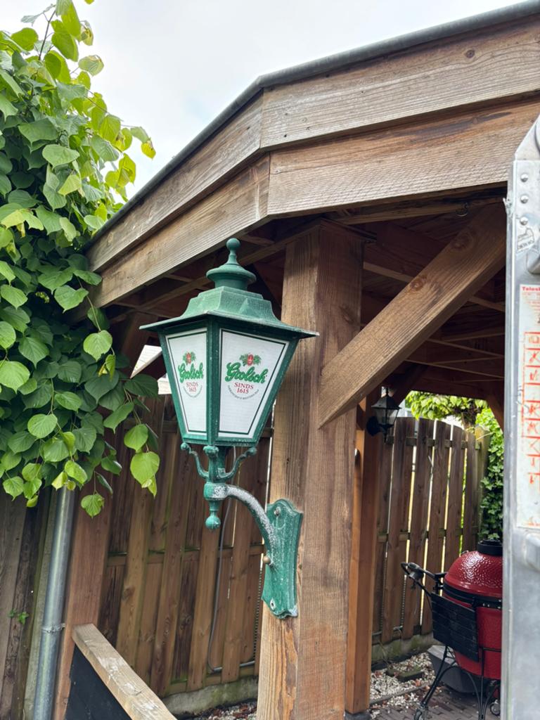 Grolsch buitenlamp wandlamp, Ophalen