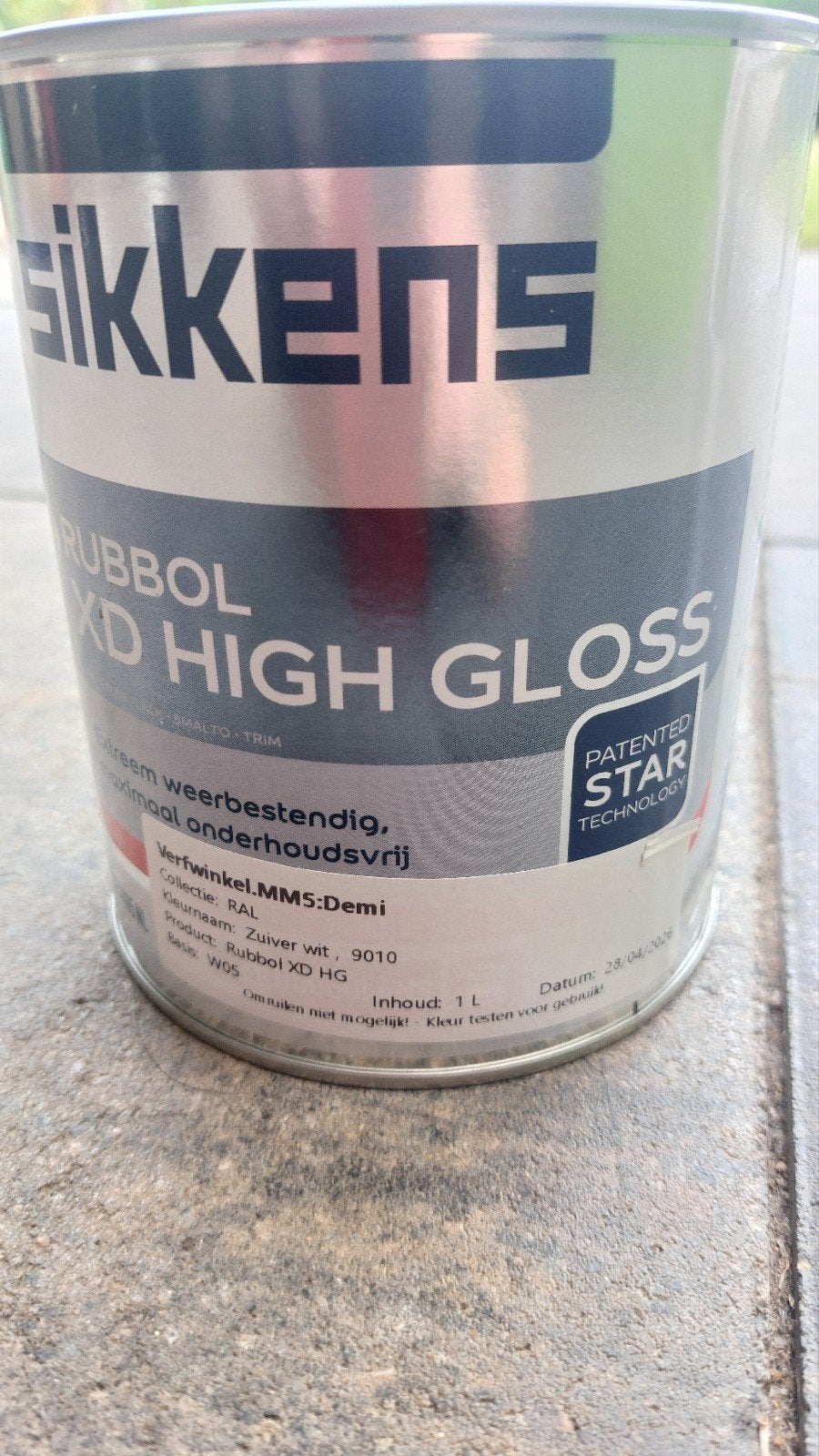 Sikkens Rubbol XD High Gloss RAL 9010 Wit 1L, Doe-het-zelf en Verbouw, Verf, Beits en Lak, Wit, Nieuw, Ophalen of Verzenden, Lak