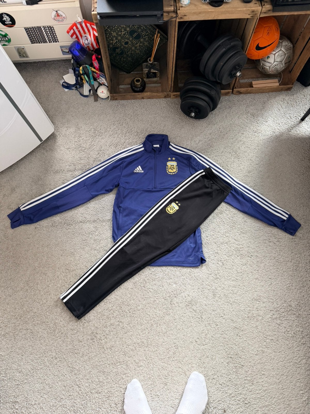 Argentinië trainingspak Maat S, Blauw, Ophalen of Verzenden, Voetbal, Gedragen