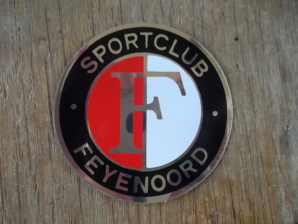 Feyenoord sticker Sportclub Feyenoord -zilverkleurig 6,5cm, Ophalen of Verzenden, Nieuw, Bedrijf of Vereniging