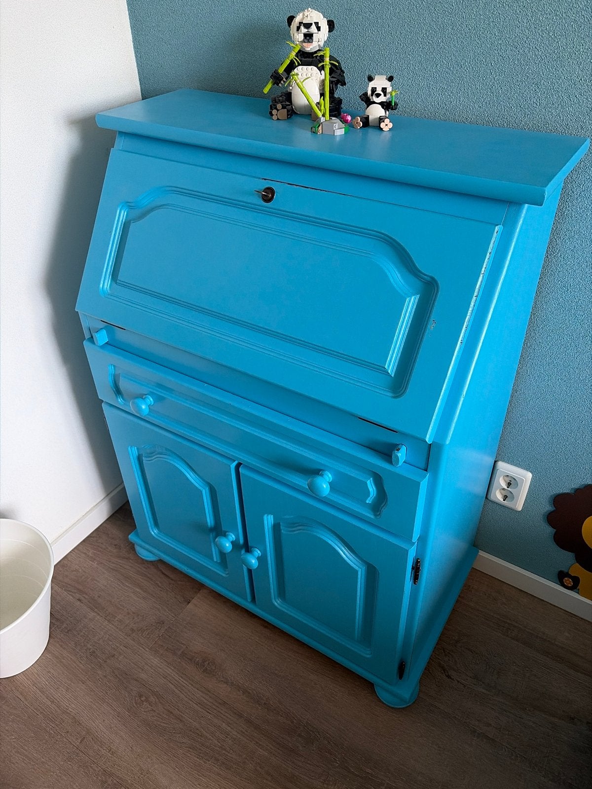 Blauw secretaire bureau - Vintage stijl, Ophalen, Gebruikt