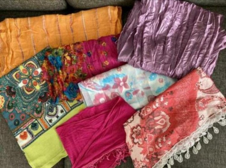 Prachtig set van 7 shawls / omslagdoeken (zie omschrijving), Kleding | Dames, Ophalen of Verzenden, Zo goed als nieuw