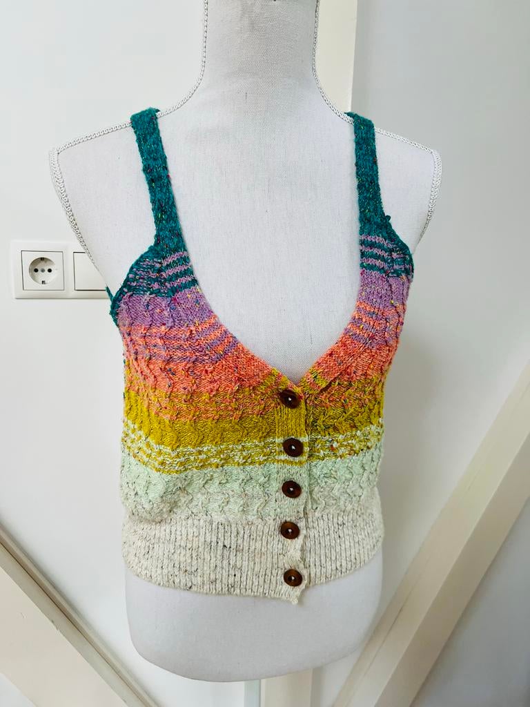 Antropologie Wollen Gilet Bohemian XS/S, Ophalen of Verzenden, Zo goed als nieuw, Maat 34 (XS) of kleiner, Overige kleuren