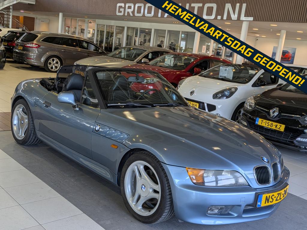BMW Z3 Roadster 1.9 NAP, Stuurbekrachtiging (bj 1996), Auto's, Oldtimers, Achterwielaandrijving, Zwart, Cabriolet, Blauw