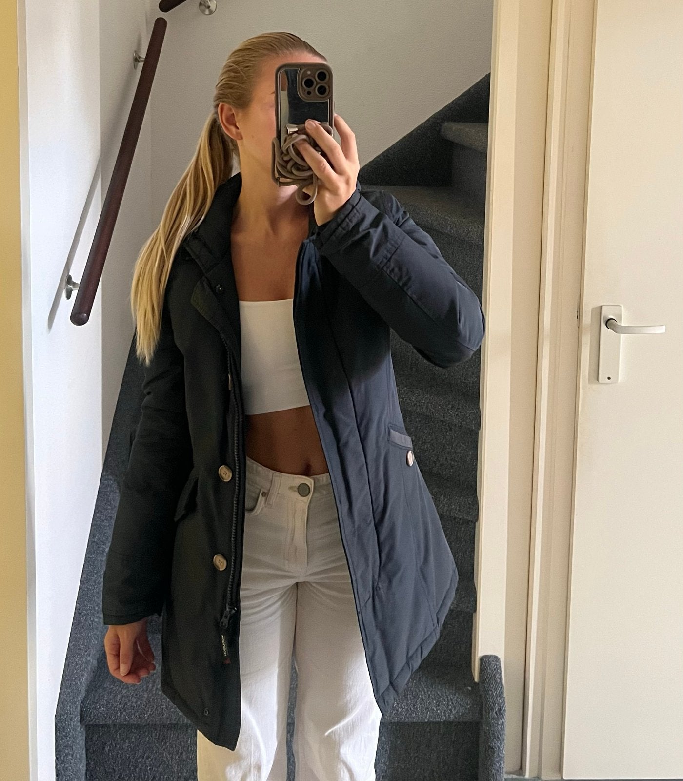 Woolrich Parka Jas Maat XS Zonder Bontkraag, Ophalen of Verzenden, Gedragen, Maat 34 (XS) of kleiner, Zwart