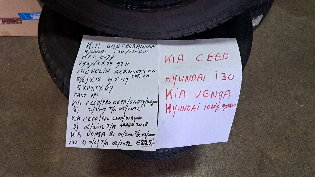 Kia Ceed/Venga / Hyundai i 30 banden set 195/65R15 Michelin, Ophalen, Gebruikt, 15 inch, Banden en Velgen
