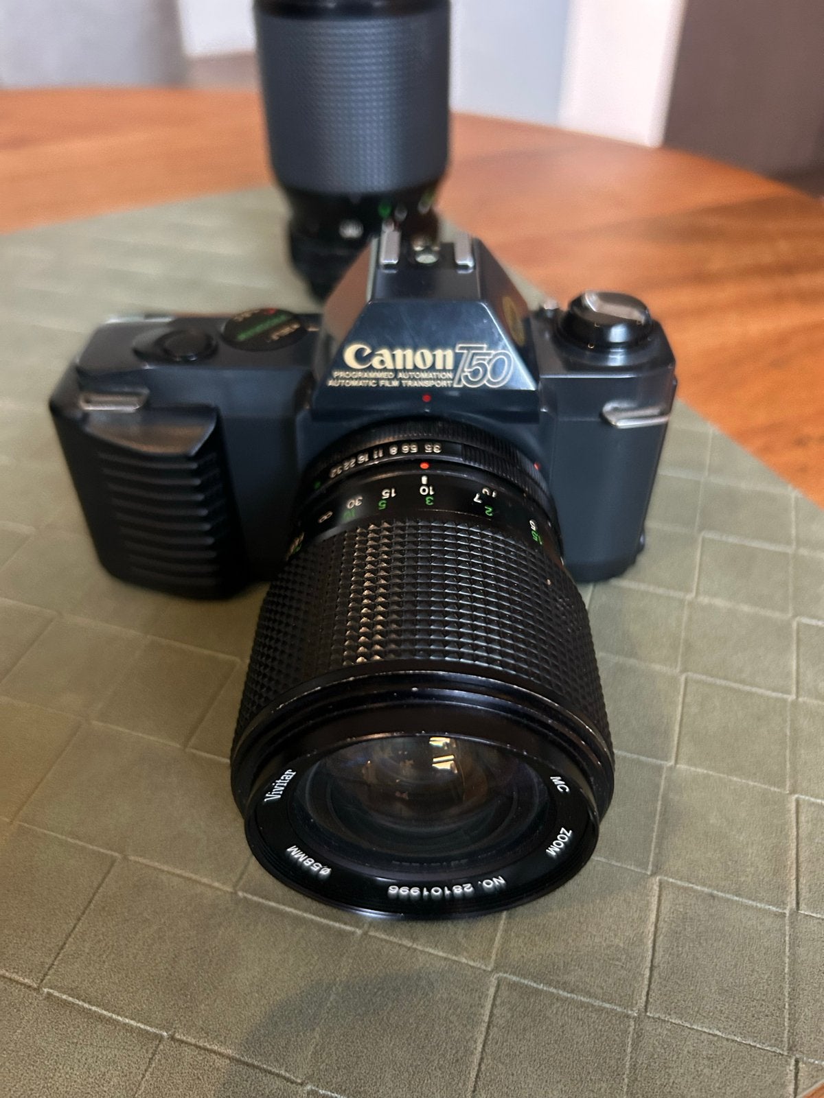 Canon T50 Spiegelreflexcamera met 2 lenzen en tas, Ophalen of Verzenden, Gebruikt, Spiegelreflex, Canon