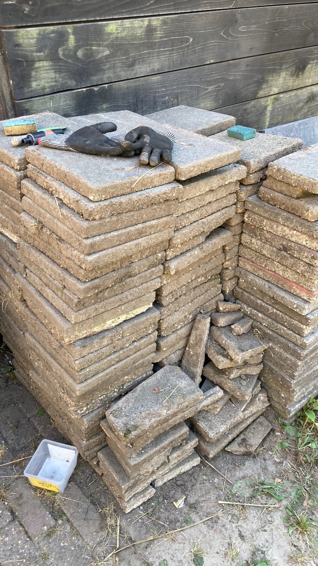 Stoeptegels, Tuin en Terras, Tegels en Klinkers, Ophalen, Gebruikt, 10 m² of meer, Beton