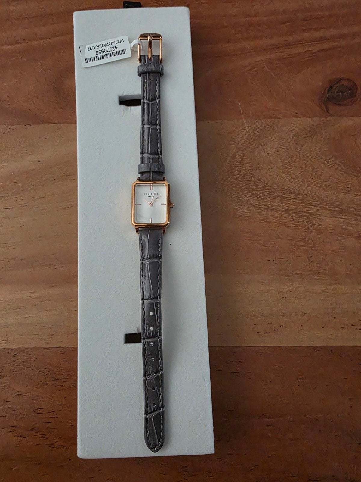 Rosefield horloge met grijs leren bandje, Ophalen of Verzenden