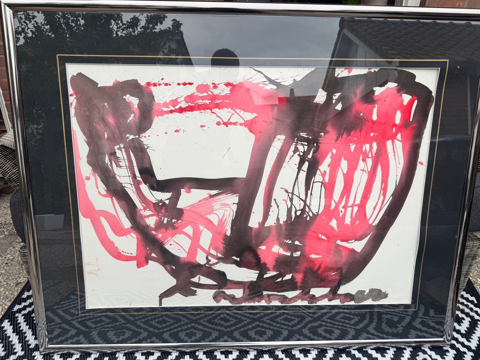 Heijboer kunstwerk - abstracte inkttekening, Antiek en Kunst, Ophalen