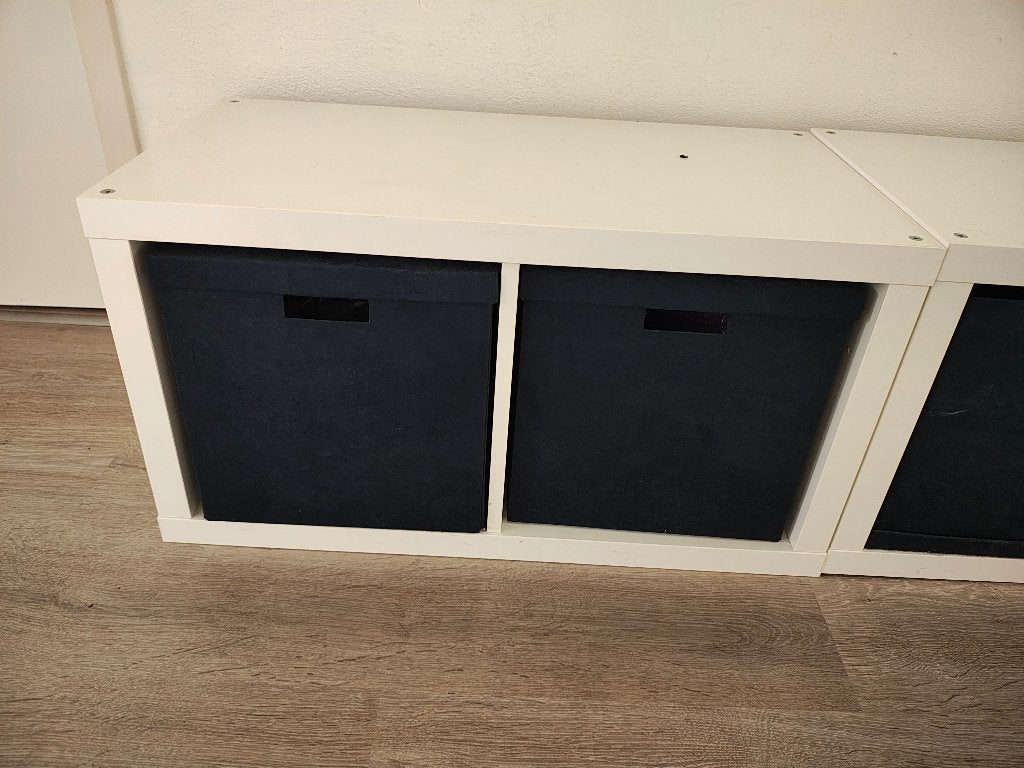 2 ikea kallax kastjes 2 vakken + 4 bijpassende bakken, Huis en Inrichting, Kasten | Overige, Ophalen, Gebruikt
