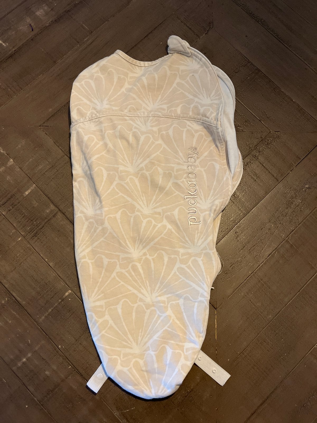 Puckababy Piep Slaapzakje - Beige met patroon, Ophalen of Verzenden, Gebruikt, Minder dan 70 cm, Bakerzak of Bakerdoek