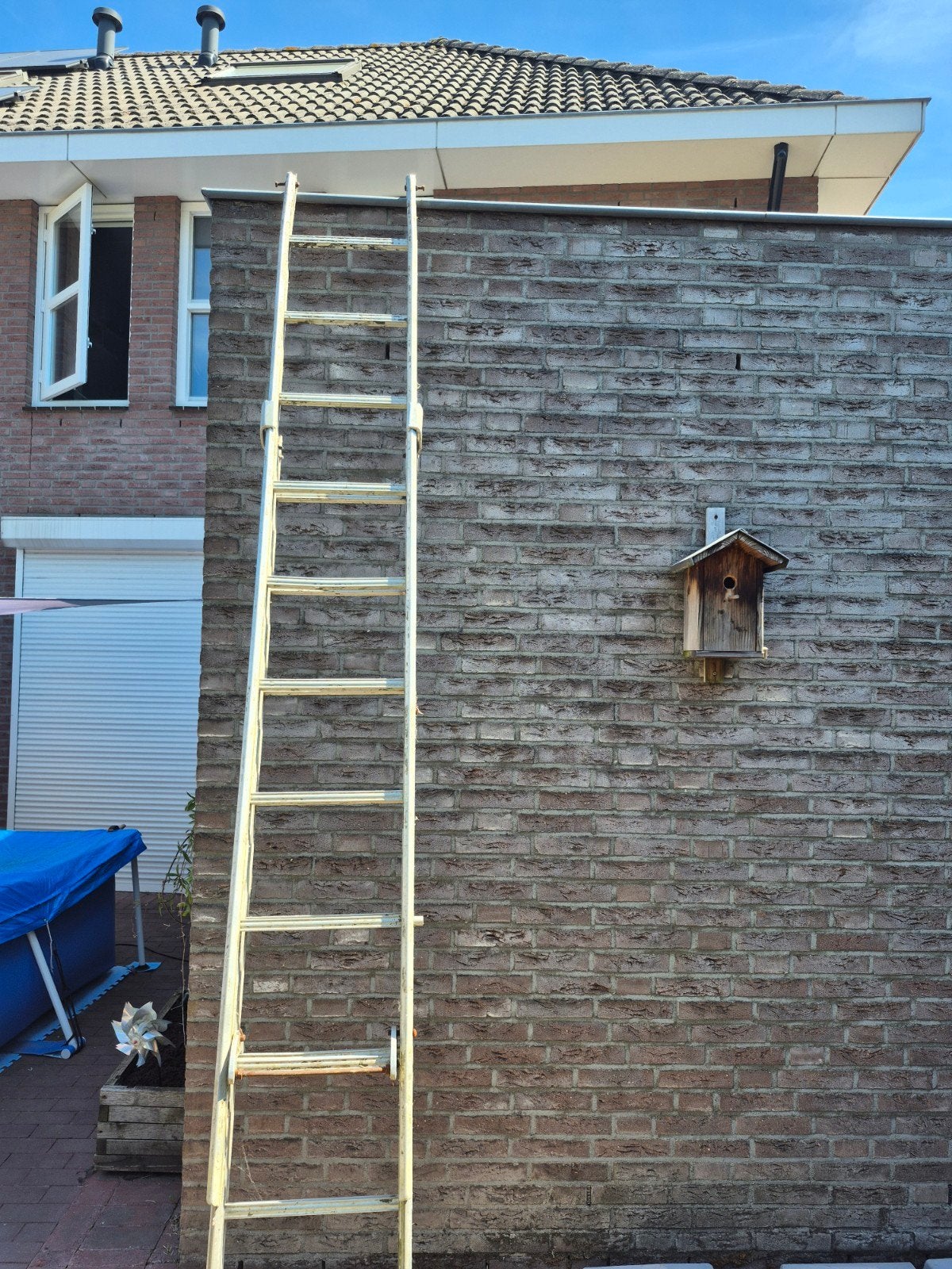 aluminium uitschuifladder, Doe-het-zelf en Verbouw, Ladders en Trappen, Ophalen, Gebruikt, 2 tot 4 meter