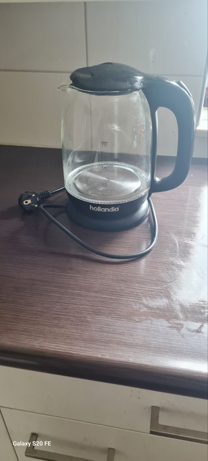 hollandia waterkoker met verlichting, 1 tot 2 liter, Ophalen of Verzenden, Zo goed als nieuw