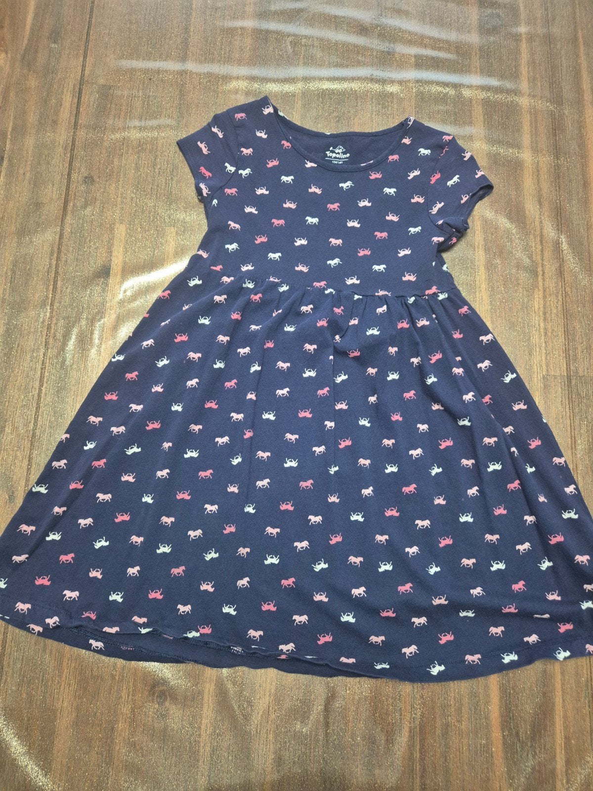 Topolino jurk met paardenprint, maat 134/140, Kinderen en Baby's, Kinderkleding | Maat 134, Gebruikt, Topolino, Meisje, Ophalen of Verzenden