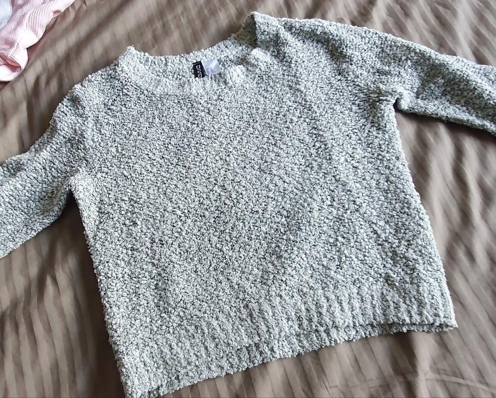 H&M Divided Grof Gebreide Trui - Maat XS, Ophalen, H&M Divided, Maat 34 (XS) of kleiner, Grijs