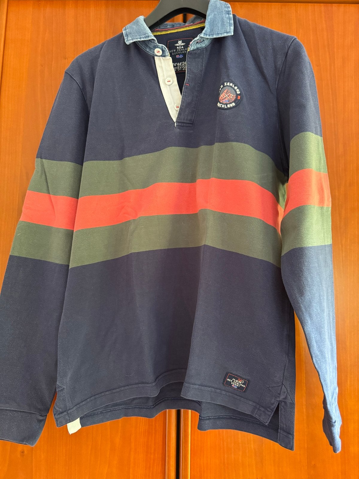 N.Z.A. New Zealand Auckland Rugby Shirt Maat L, Ophalen of Verzenden, Gedragen, Maat 52/54 (L), Meerkleurig