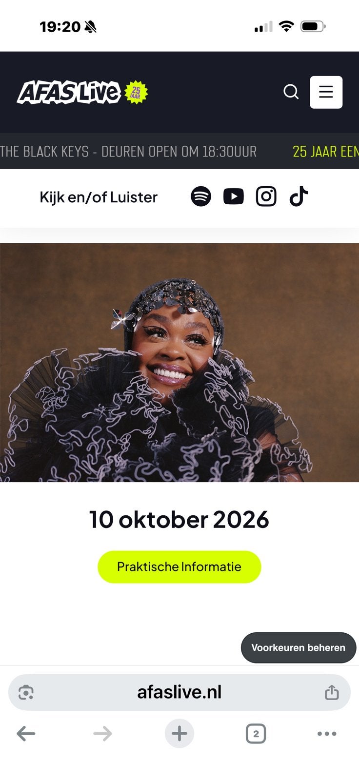 Twee kaarten (staanplaatsen) Jill Scott., Twee personen, Oktober
