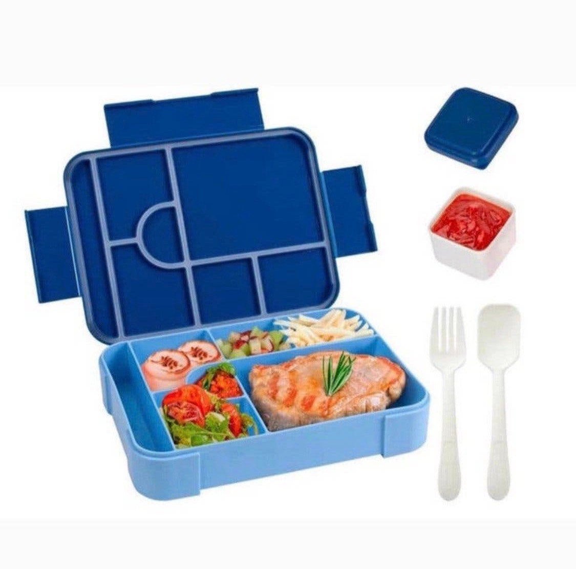 2x Bento Box - 1330 ml Lekvrije Lunchbox, Bewaardoos, Blauw, 1330 ml, Nieuw