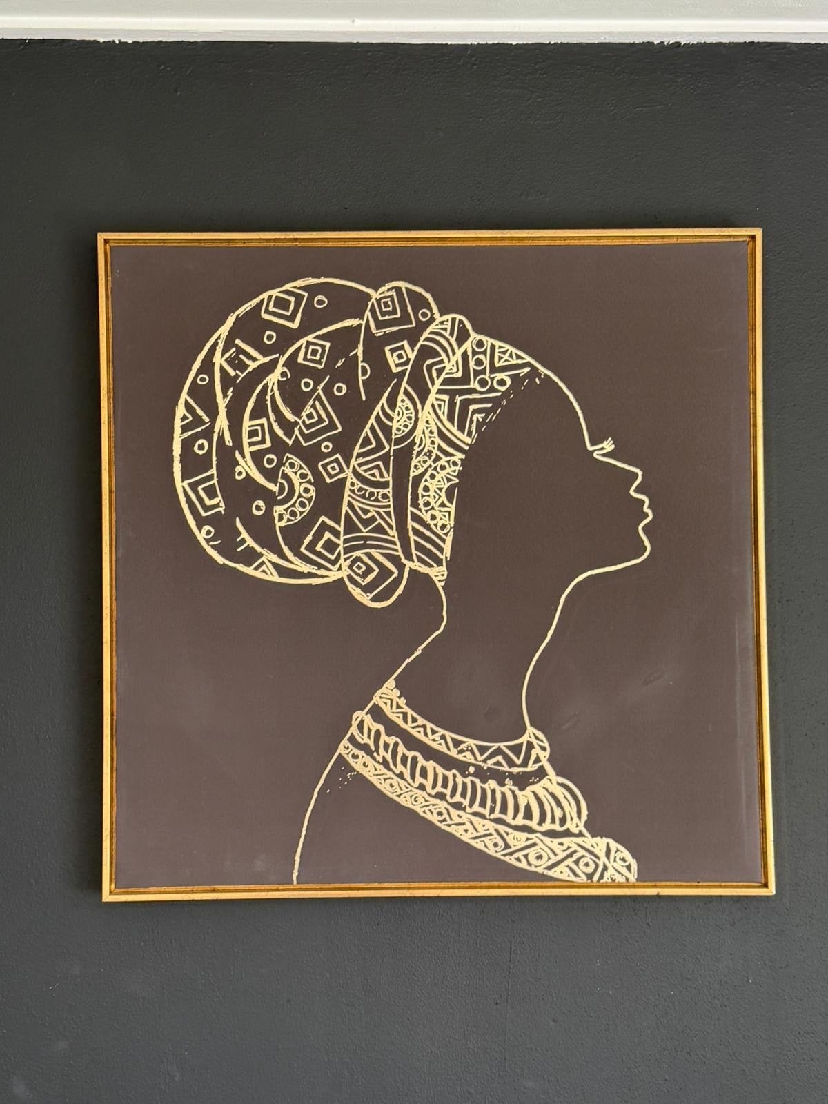 Muur schilderij met Afrikaanse vrouw, Ophalen
