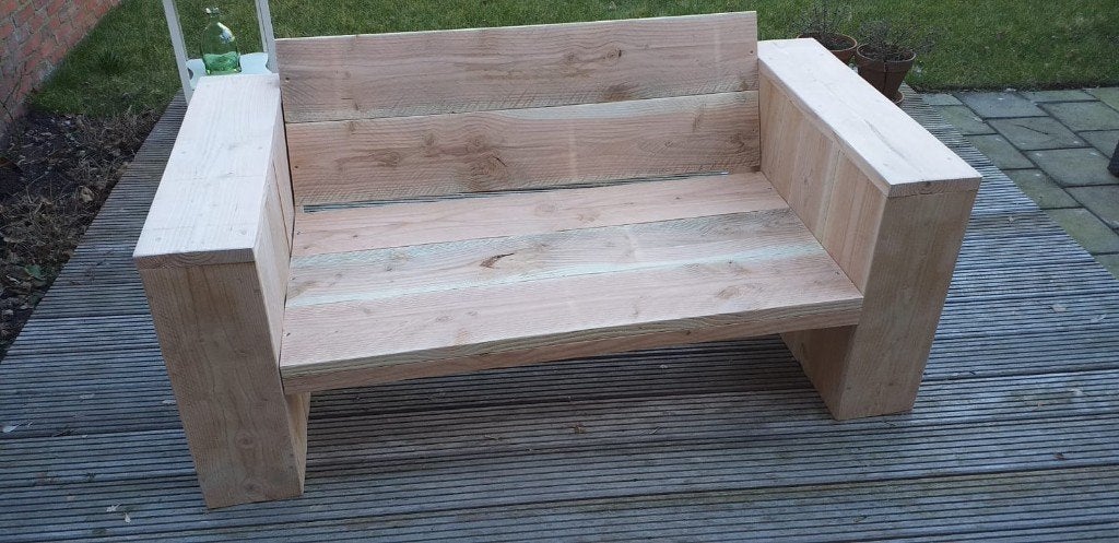 Loungebank van douglas hout 120cm - bank - tuinbank - relax, Ophalen of Verzenden, Nieuw