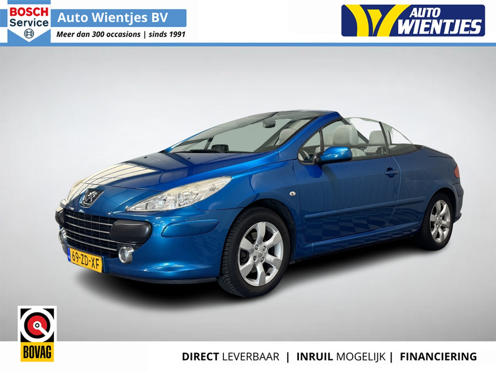 Peugeot 307 CC 2.0-16v Aut | Airco-Ecc | Cruise | Leer | Nav, Auto's, Electronic Stability Program (ESP), Gebruikt, 4 cilinders