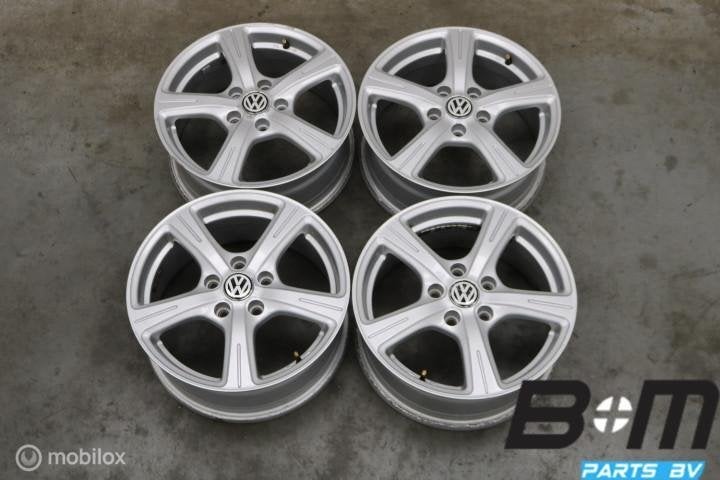 Set 16 inch lichtmetalen velgen VW Golf 6 / Caddy ., Gebruikt, Velg(en), 16 inch, Personenwagen