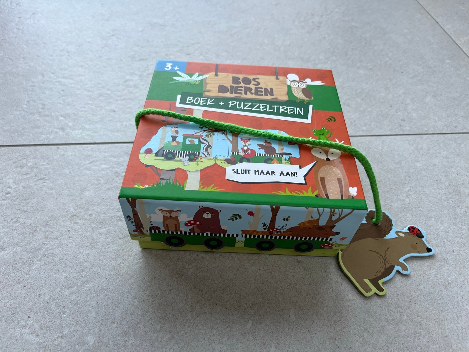 Bosdieren Boek + Puzzeltrein - Zo goed als nieuw, Ophalen of Verzenden, Meer dan 50 stukjes, Zo goed als nieuw, 2 tot 4 jaar