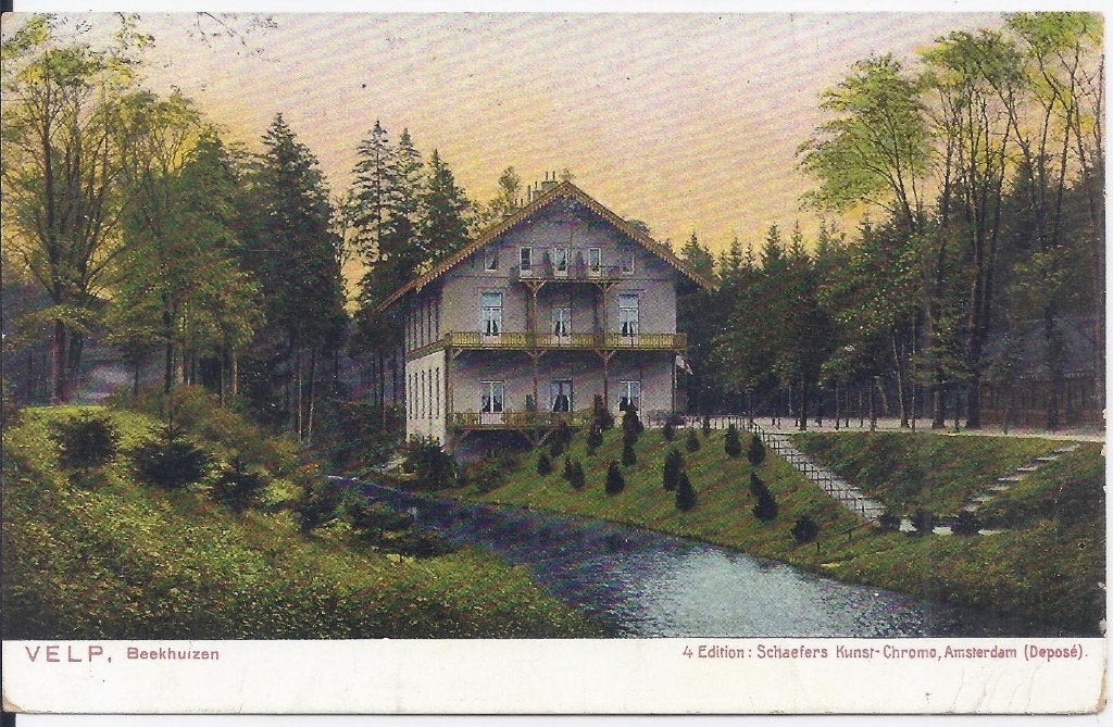 A9 Oude Gelopen Ansichtkaart Velp Beekhuizen, Ophalen of Verzenden, 1920 tot 1940, Gelopen, Gelderland