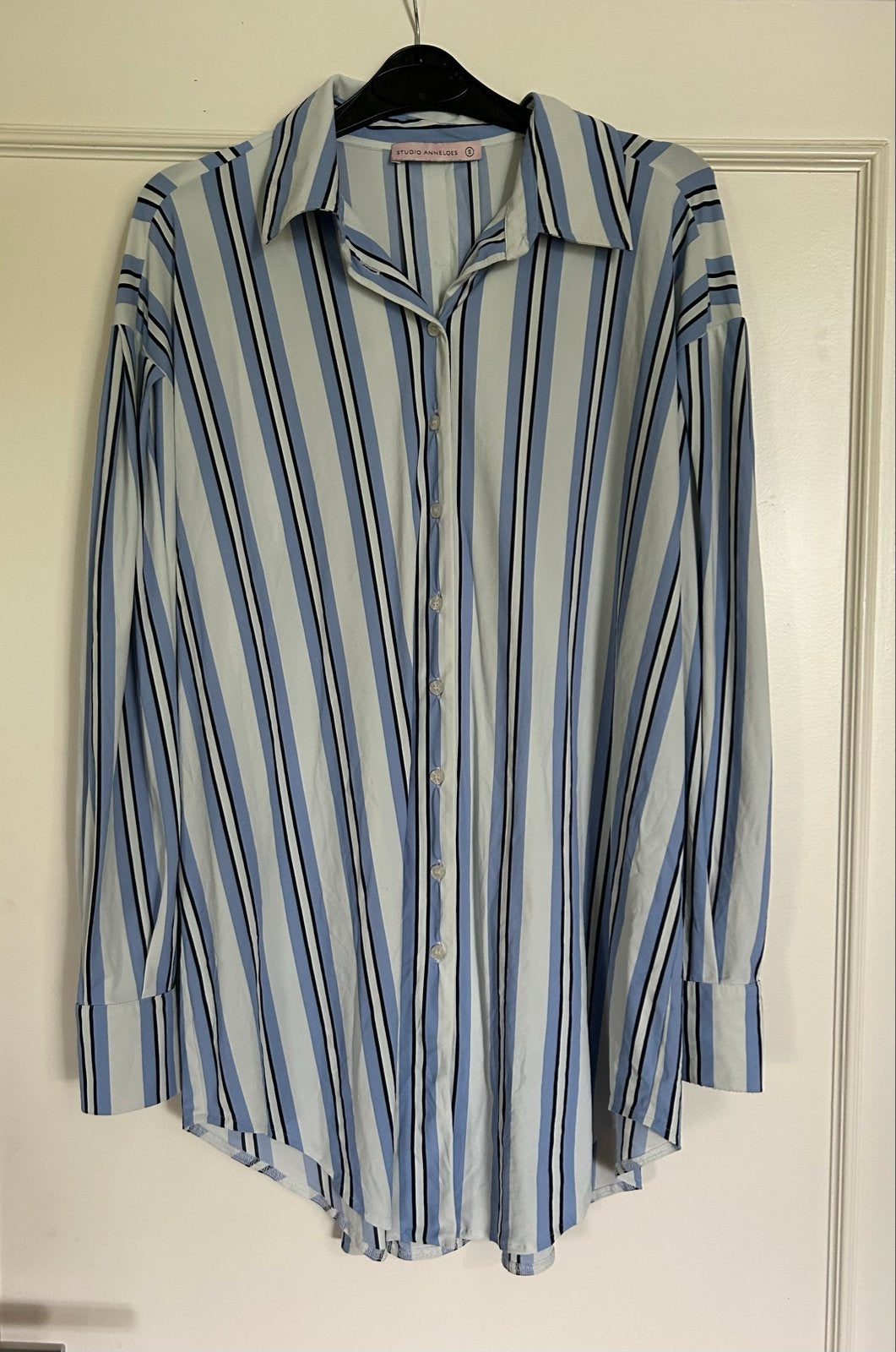 Studio Anneloes blouse blauw/wit gestreept - Maat S, Verzenden, Zo goed als nieuw, Maat 36 (S), Blauw