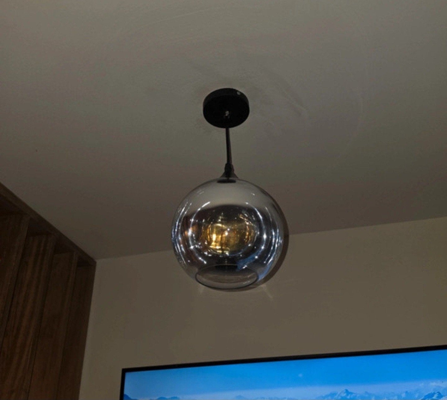 Smokey glazen hanglampen - 2x zonder kabel, 1x met kabel