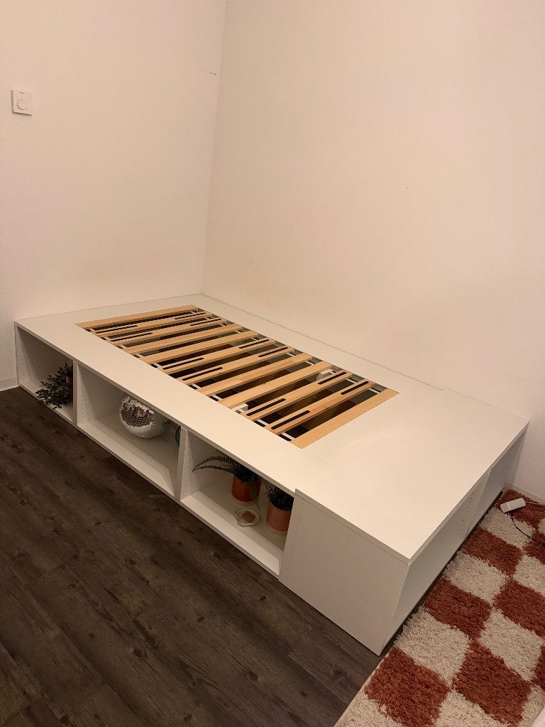 Platsa bed IKEA 140 cm breed, Ophalen, Wit, 140 cm, Zo goed als nieuw