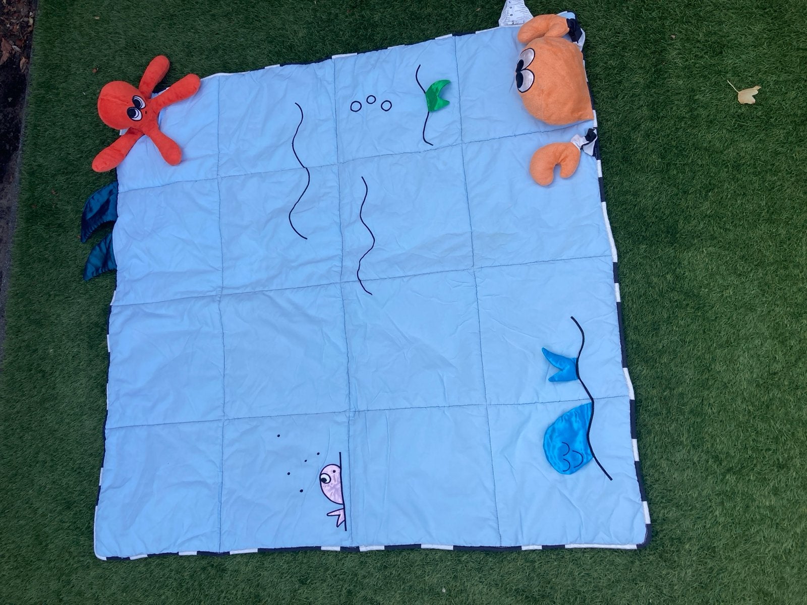 IKEA KLAPPA Speelkleed met zeedieren 114x114 cm, Ophalen, Zo goed als nieuw, Speelkleed