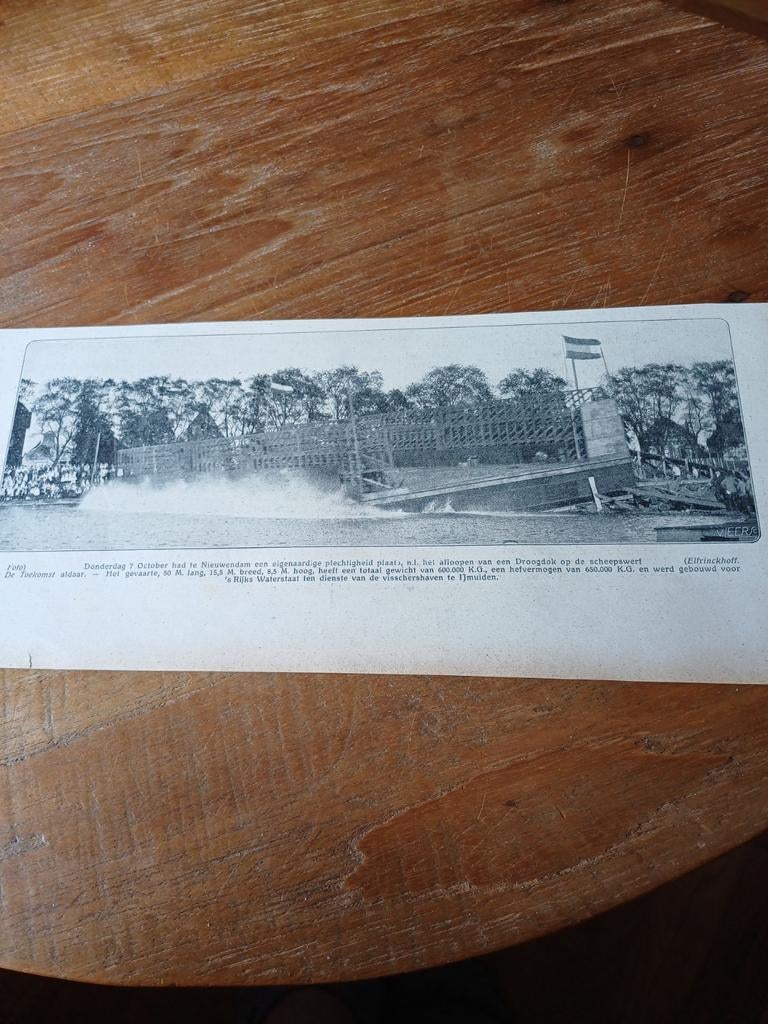 Knipsel droogdok Nieuwendam 1915, Ophalen of Verzenden, Voor 1920, Knipsel(s)