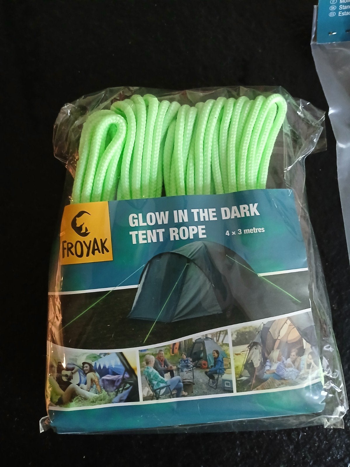 tent scheerlijnen glow in the dark en GRATIS haringen, Ophalen of Verzenden, Nieuw