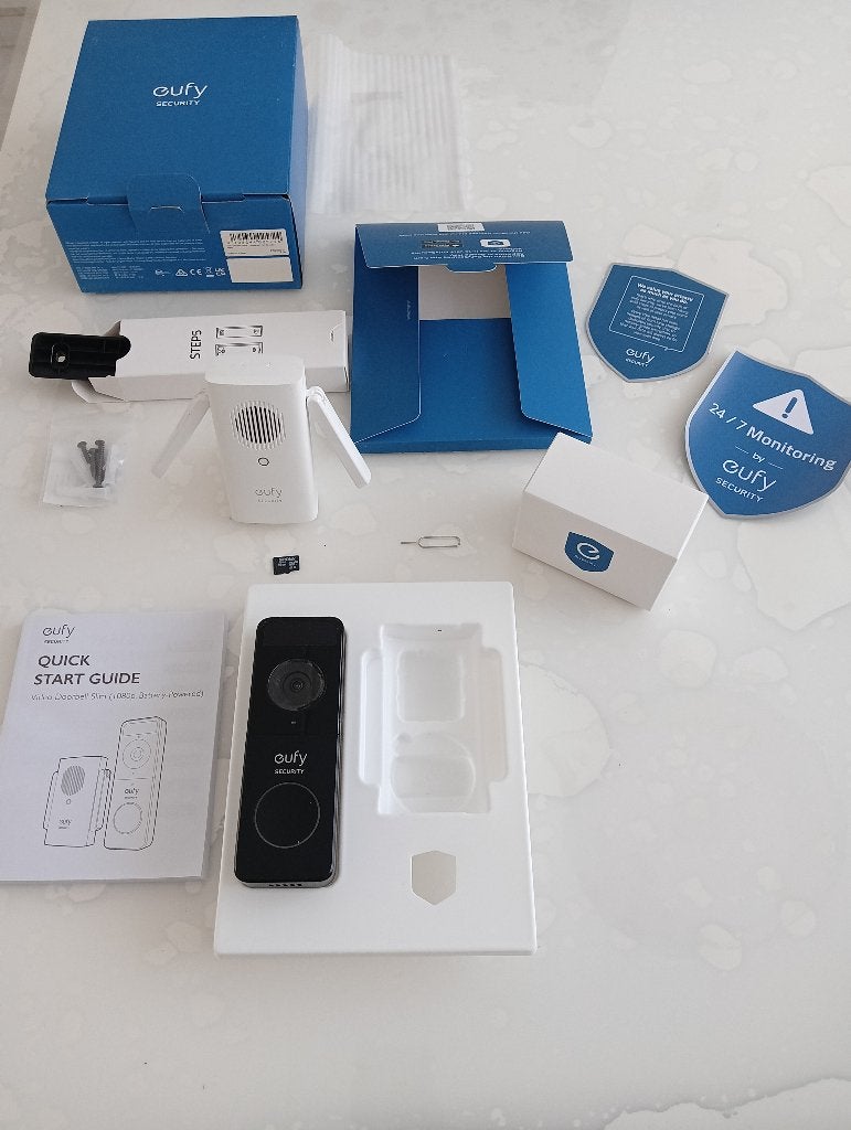 Eufy Video Doorbell Slim 1080p + Hoekbeugel & Box, Ophalen of Verzenden, Bewegingsdetectiesensor, Zo goed als nieuw, Draadloos