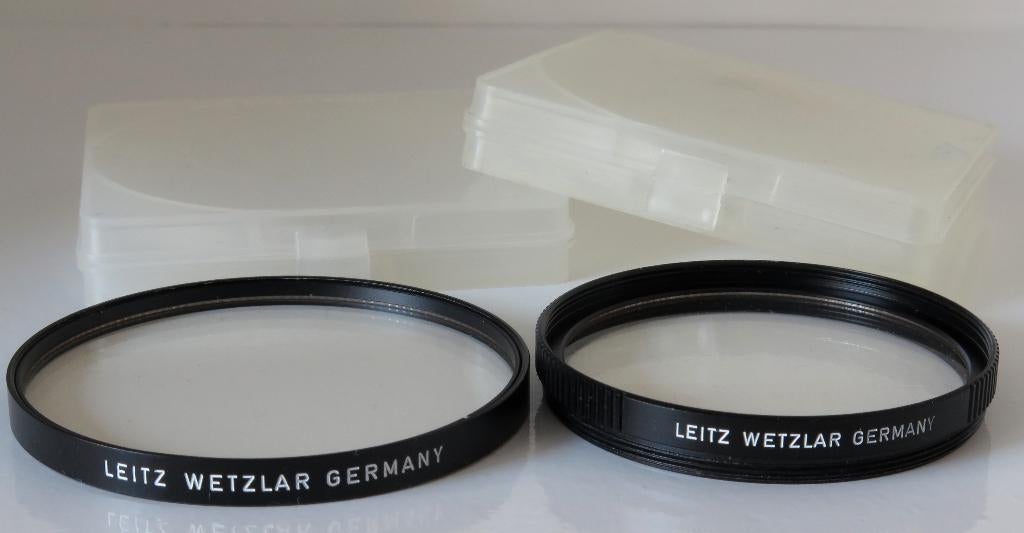Leica E55 UVa 13373 filter en Leica serie 8 UVa filter; goed, Verzenden, Zo goed als nieuw, 50 tot 60 mm, UV-filter