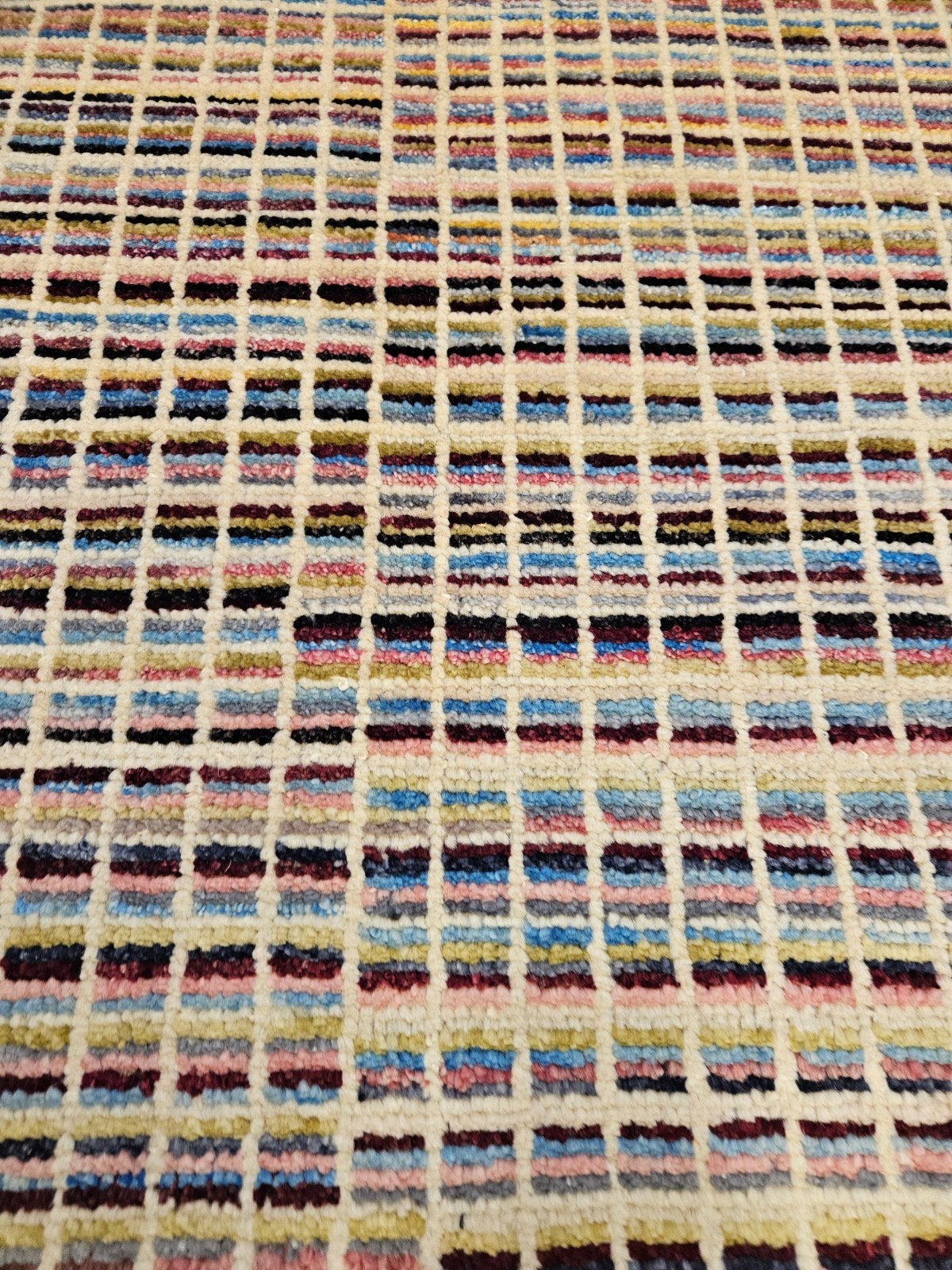 Handgeknoopt oosters tapijt modern design 129x76, Info@SlatsAntiek.nl, Crème, 100 tot 150 cm, Perzisch