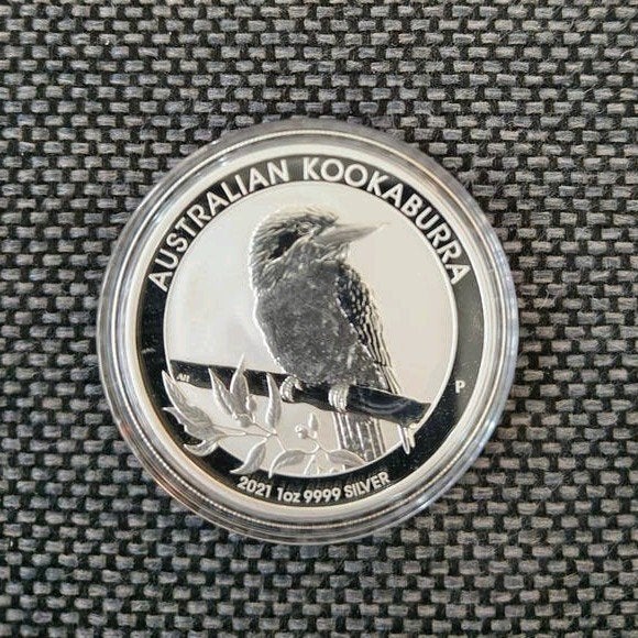 Kookaburra 1 Oz zilveren munt uit 2021 oplage 500.000, Ophalen of Verzenden, Zilver