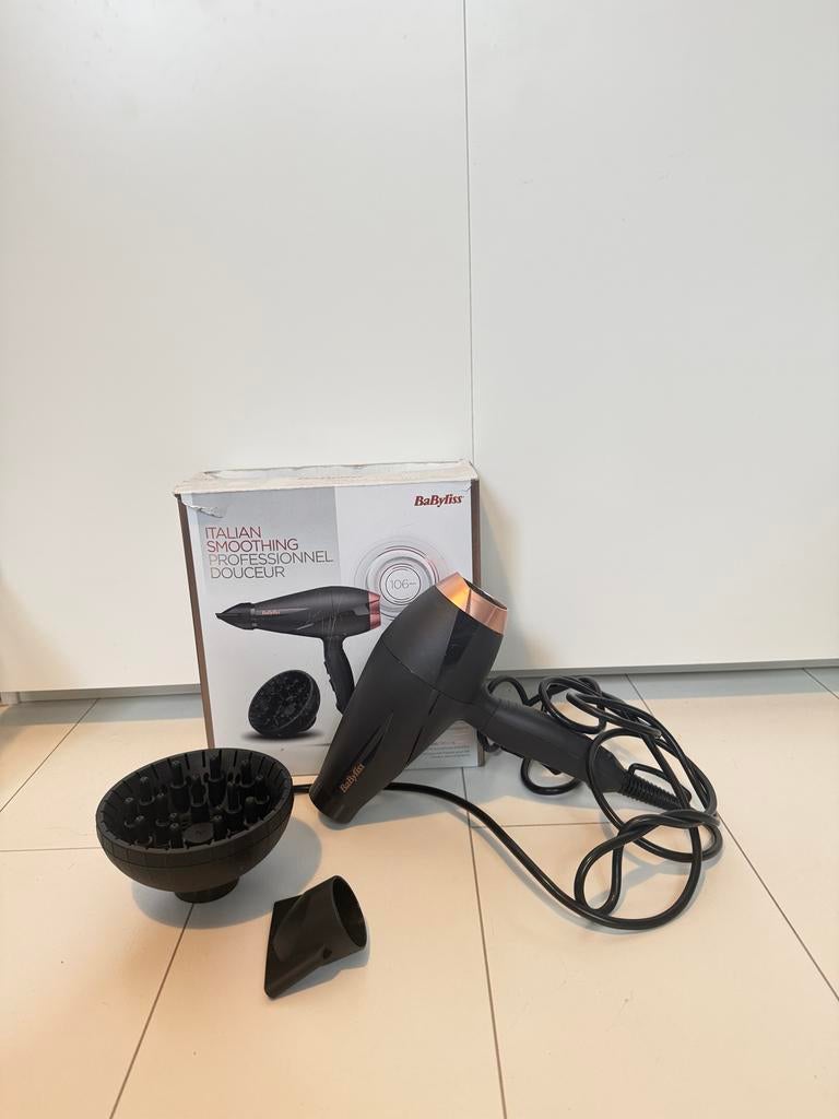 BaByliss Smooth Pro 2100 Föhn met Diffuser en Opzetstuk, Ophalen of Verzenden, Zo goed als nieuw, Haarverzorging