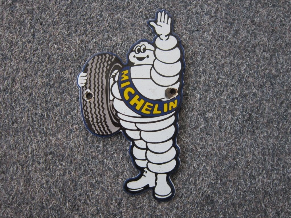 MICHELIN EMAILLE RECLAMEBORD, Verzamelen, Ophalen, Gebruikt, Reclamebord